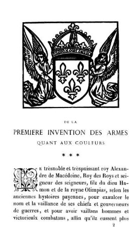 De La Premiere Invention Des Armes Quant Aux Couleurs