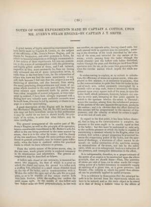 [XI.] Notes of some experiments made by Captain A. Cotton, upon Mr. Avery's steam engine - by Captain J. T. Smith