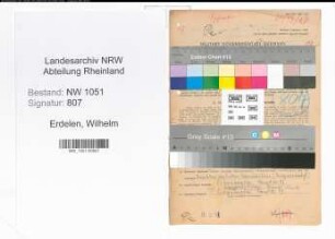 Entnazifizierung Wilhelm Erdelen , geb. 04.01.1901 (Verwaltungsbeamter)