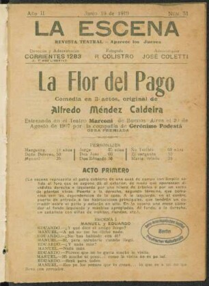 La flor del pago : comedia en 3 actos
