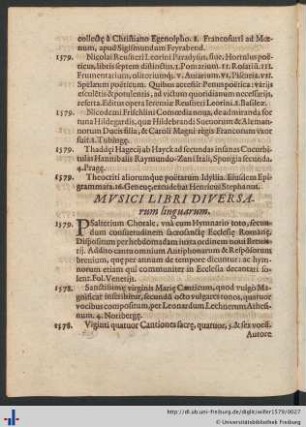 Mvsici Libri Diversarum linguarum.