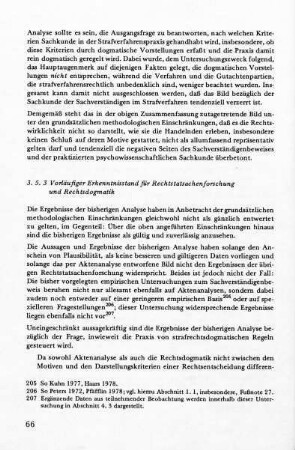 3.5.3 Vorläufiger Erkenntnisstand für Rechtstatsachenforschung und Rechtsdogmatik