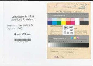 Entnazifizierung Wilhelm Huels , geb. 28.02.1897 (Polizist)