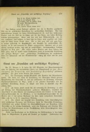 Etwas von "körperlicher und werkthätiger Erziehung"