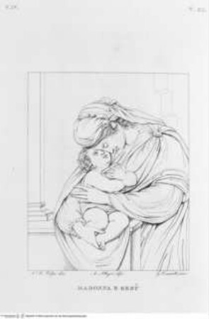 Real Museo Borbonico / descritto ed illustrato da Erasmo Pistolesi, Band 4., Tafel XII: Maria mit Kind