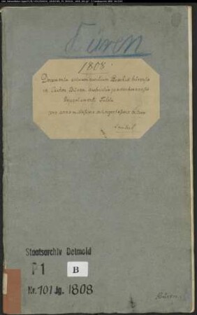 Zivilstandsregister der katholischen Gemeinde Büren, Kreis Büren (GAHT 1808) (Gemeinde: Katholische Gemeinde Büren)