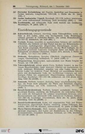Einrichtungsgegenstände (Nr. 329-370)