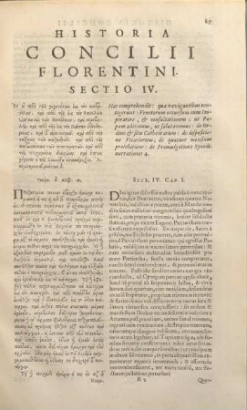 Historia Concilii Florentini Sectio IV.