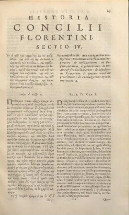 Historia Concilii Florentini Sectio IV.