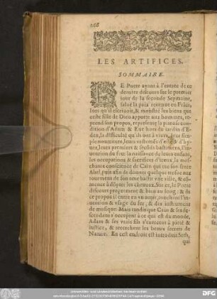 Les Artifices. Sommaire.