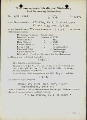 Pfeifle, Karl