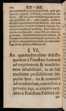 194-220, §. VI. An, quemadmodum defacto quidam a Potestate [...]