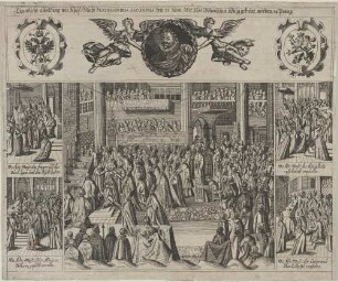 Eigentliche abbildung wie Kays: Mayt. FERDINANDUS SECUNDUS den 21 IUNII. 1617. zum Böhmischen König gekrönt zu Praag.