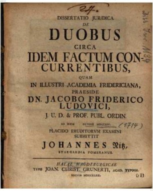 Dissertatio Juridica De Duobus Circa Idem Factum Concurrentibus