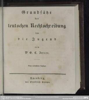 Grundsätze der teutschen Rechtschreibung für die Jugend
