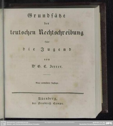 Grundsätze der teutschen Rechtschreibung für die Jugend