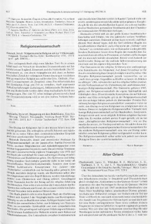 417-418 [Rezension] Dumoulin, Heinrich, Begegnung mit dem Buddhismus