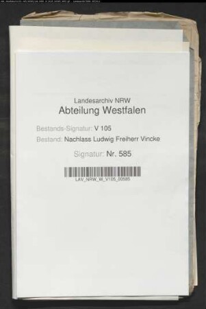 Verhandlungen Vinckes als Vormund der Erben des Landrats von Diepenbrock-Grüter