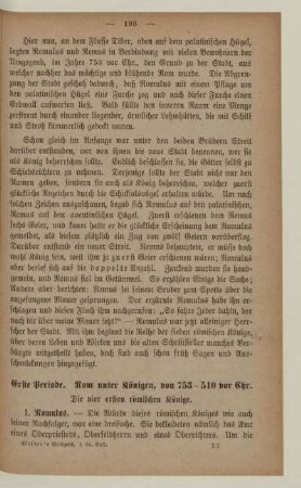 Erste Periode. Rom unter Königen, von 753-510 vor Chr.
