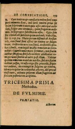 Tricesima Prima Methodus. De Fulmime.