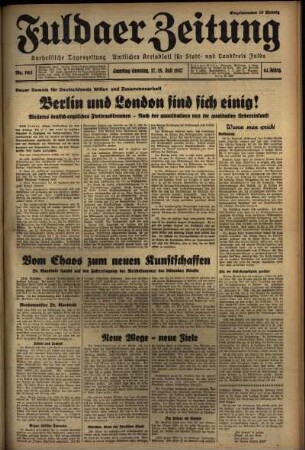 Erste Ausgabe vom Sonntag, den 18. Juli 1937.