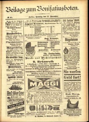 Zweite Ausgabe vom Sonntag, den 11. November 1900.