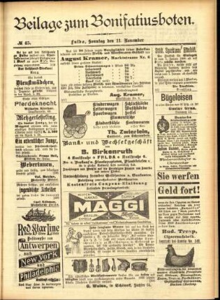 Zweite Ausgabe vom Sonntag, den 11. November 1900.