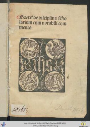 Boeti[us] de disciplina scholarium cum notabili commento