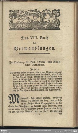 Das VIII. Buch der Verwandlungen