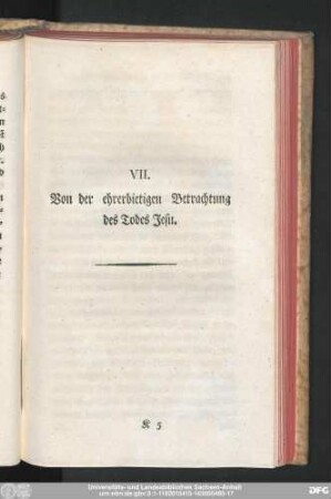 VII. Von der ehrerbietigen Betrachtung des Todes Jesu.