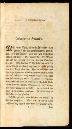 1. Albertine an Friederike.