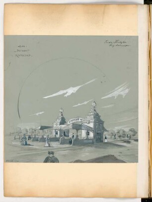 Überdachung von U-Bahnein- und ausgängen, Berlin Monatskonkurrenz Februar 1903: Perspektivische Ansicht