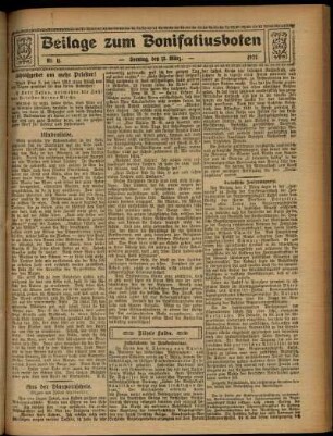 Zweite Ausgabe vom Sonntag, den 13. März 1927.