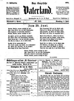 Das bayerische Vaterland. 1871 = Jg. 3, 7 - 12