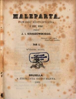 Maleparta : Powieść historyczna z XVIII wieku. 1