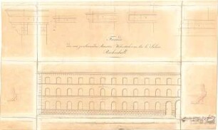 Gärtner, Friedrich von; Bad Reichenhall; Saline, Beamtenwohnstock - Fassade (Aufriss, Details, Schnitte)