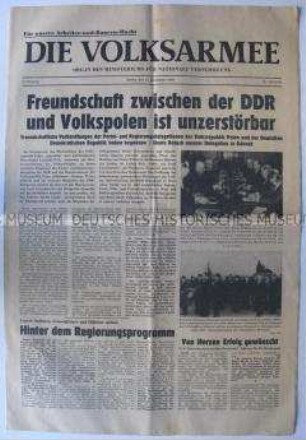 Wochenzeitung "Die Volksarmee" zum Staatsbesuch von Walter Ulbricht in der VR Polen