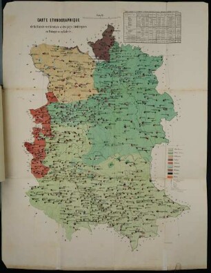 Carte ethnographique de la Russie occidentale et des pays limitrophes en Pologne et en Galicie