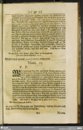 Num. 77. P. P.