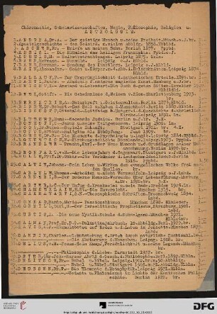 Chiromantie, Geheimwissenschaften, Magie, Philosophie, Reliogion u. Astrologie (Nr. 1-566)