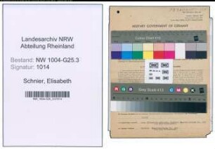 Entnazifizierung Elisabeth Schnier , geb. 24.10.1912 (Kauffrau)