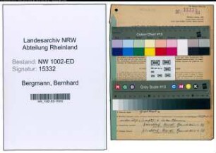 Entnazifizierung Bernhard Bergmann, geb. 10.03.1893 (Schulrat)