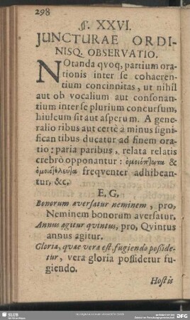 §. XXVI. Juncturae Ordinisq Observatio