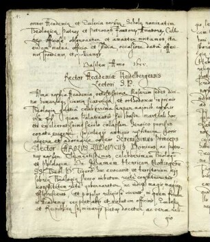 Universität Heidelberg: Einladung des Rektors zur Antrittsvorlesung Hottingers 1655