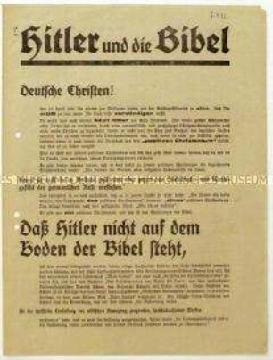 Aufruf an Christen zur Wahl von Paul von Hindenburg zum Reichspräsidenten am 10. April 1932