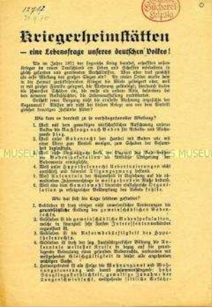 Kriegerheimstätten - eine Lebensfrage unseres deutschen Volkes - Aufklärungsschrift des Bundes Deutscher Bodenreformer