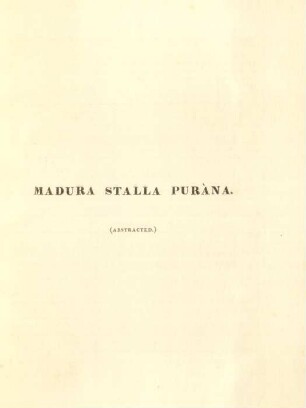 Madura Stalla Puràna (abstracted)
