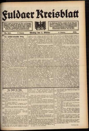 Ausgabe vom Montag, den 02. Oktober 1911.