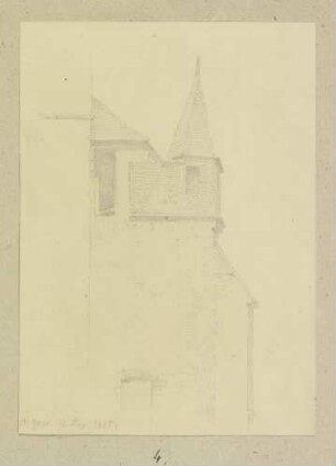 Gebäudepartie mit Ecktürmchen in Sankt Goar