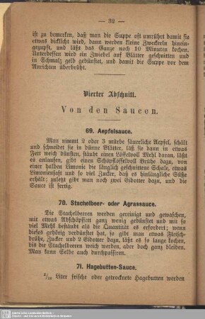 Vierter Abschnitt. Von den Saucen